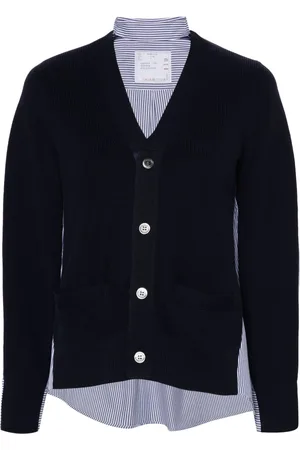 SACAI Panelled cotton cardigan