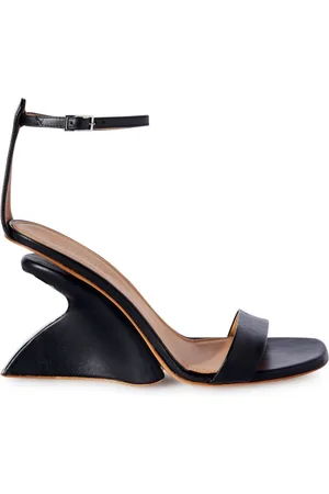 OFF-WHITE Jug wedge-heel leather sandals