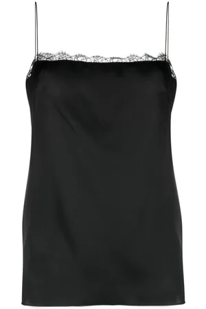Serafini Lace-trim satin blouse