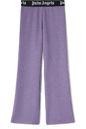 Palm Angels Logo-waistband Lurex track pants