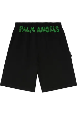 Palm Angels Logo-print cotton track shorts
