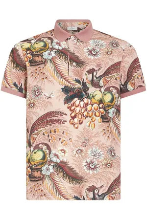 Etro Floral-print cotton polo shirt