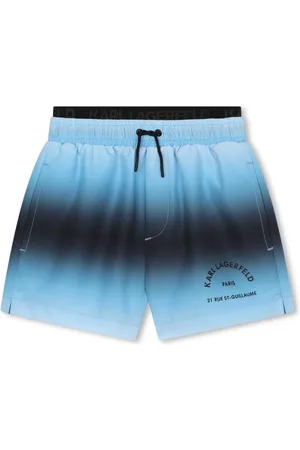 Karl Lagerfeld Ombré-print drawstring swim shorts