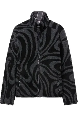Puccini Marbled-pattern felted bomber jacket