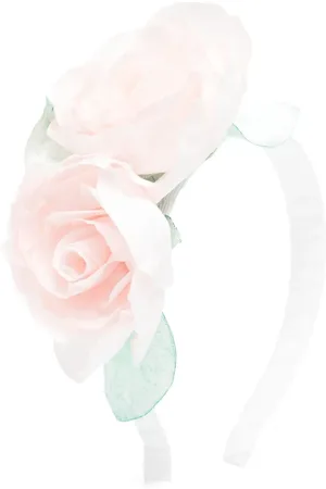MONNALISA Flower-detailing silk headband