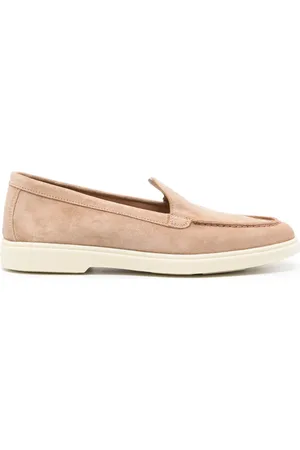 santoni Round-toe suede loafers