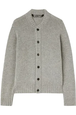Palm Angels Curved-logo wool-blend cardigan