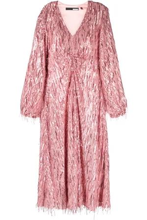 ROTATE Fringed sequin-embellished maxi dress