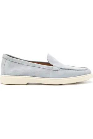 santoni Round-toe suede loafers