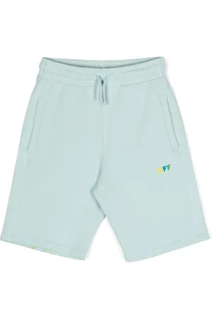 OFF-WHITE Logo-print cotton track shorts