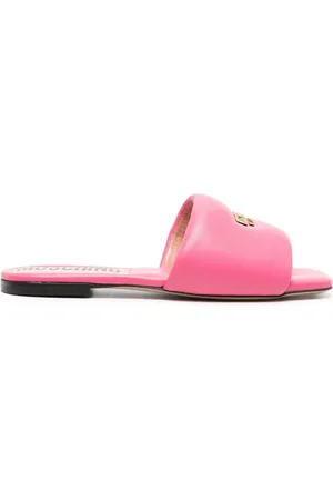 Moschino Logo-plaque padded leather sandals