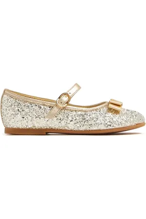 Tulleen bow-detail ballerina shoes - Gold