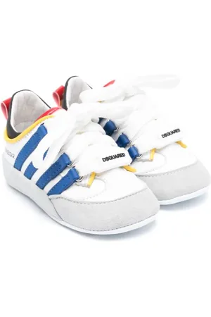 Dsquared2 Kids striped panelled pre-walkers - White