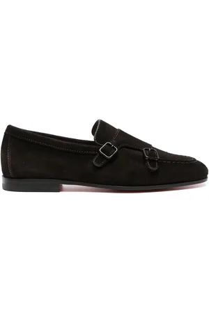 santoni Double-buckle leather loafers