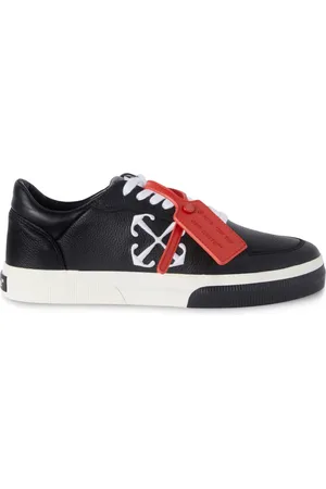 OFF-WHITE Vulcanized contrasting-tag leather sneakers