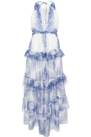 Serafini Geometric-print maxi dress