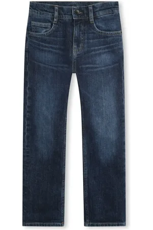 HUGO BOSS Logo-embossed straight-leg jeans