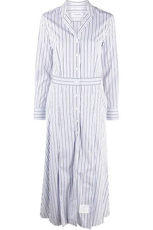 Thom Browne Striped A-line cotton shirtdress