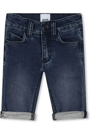 HUGO BOSS Logo-embossed straight-leg jeans