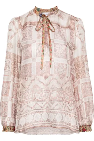 PIERRE-LOUIS MASCIA Graphic-print silk blouse