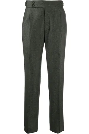 MAN ON THE BOON. Pleated mélange tailored trousers
