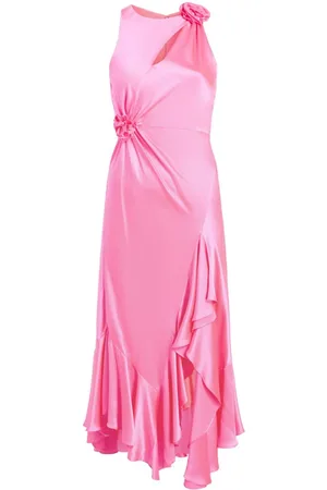 Cinq A Sept Flower-detail silk midi dress