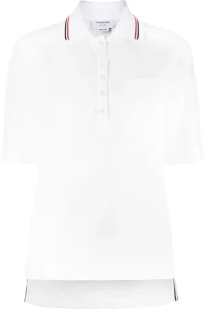 Thom Browne RWB-stripe seersucker polo top