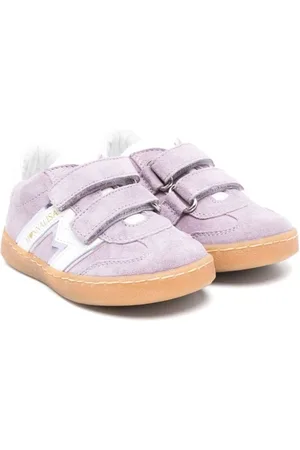 MONNALISA Logo-appliqué suede sneakers
