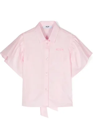 Msgm Logo-embroidered cotton shirt