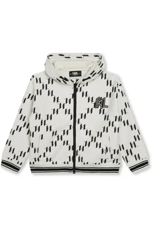Karl Lagerfeld Monogram cotton zip-up hoodie
