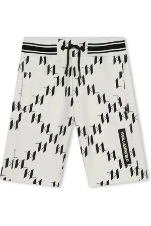 Karl Lagerfeld Monogram-print cotton track shorts