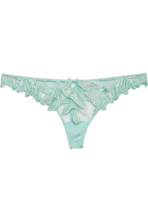 FLEUR DU MAL Lily embroidered hipster thong