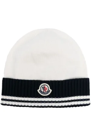 Moncler Logo-patch striped-edge beanie