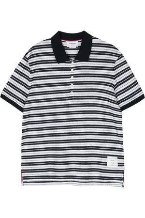 Thom Browne Logo-patch striped polo shirt