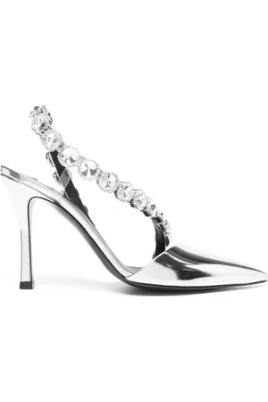 Stella McCartney Crystal-embellished metallic pumps