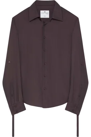 Courrèges Satin-finish strap-detail shirt