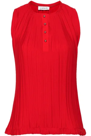 Lanvin Pleated crepe de chine blouse