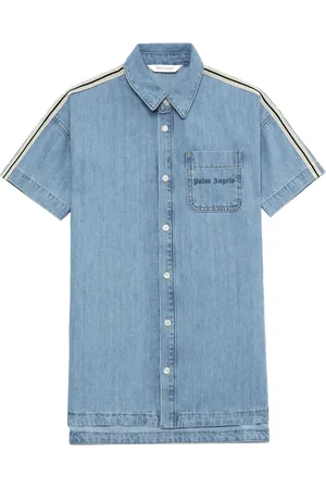 Palm Angels Stripe-detail denim dress
