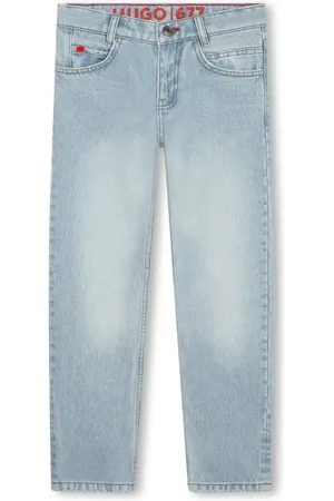 HUGO BOSS Logo-patch straight-leg jeans