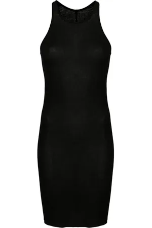 Rick Owens Fine-ribbed semi-sheer minidress