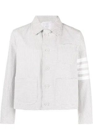 Thom Browne Unconstructed 4-Bar seersucker jacket