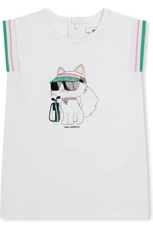 Karl Lagerfeld Ikonik Choupette-print cotton dress