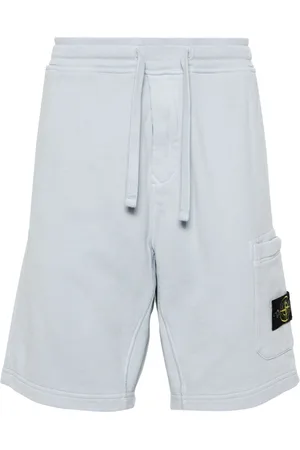 Stone Island Compass-appliqué cotton track shorts