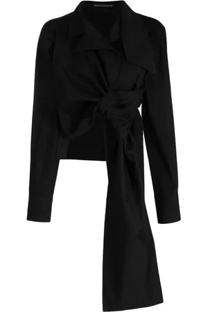YOHJI YAMAMOTO Gathered cropped cotton jacket