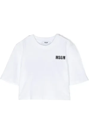 Msgm Logo-print cropped T-shirt