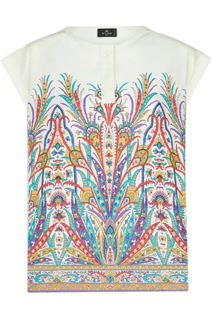 Etro Graphic-print Henley-neck T-shirt