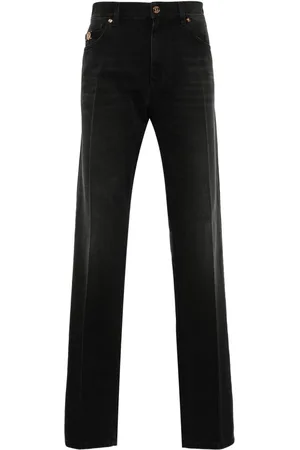 Versace Medusa Embroidered Slim-fit Jeans in Black for Men