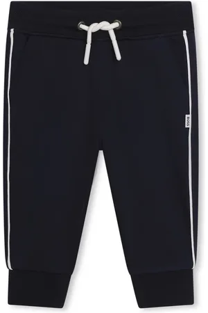 HUGO BOSS Contrast-trim drawstring-waist trousers