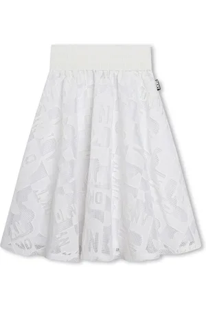 DKNY Lace pleated midi skirt