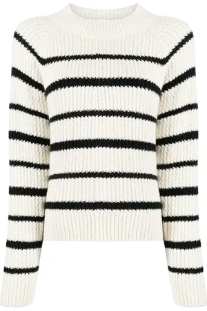 Vince Striped ribbed-knit jumper